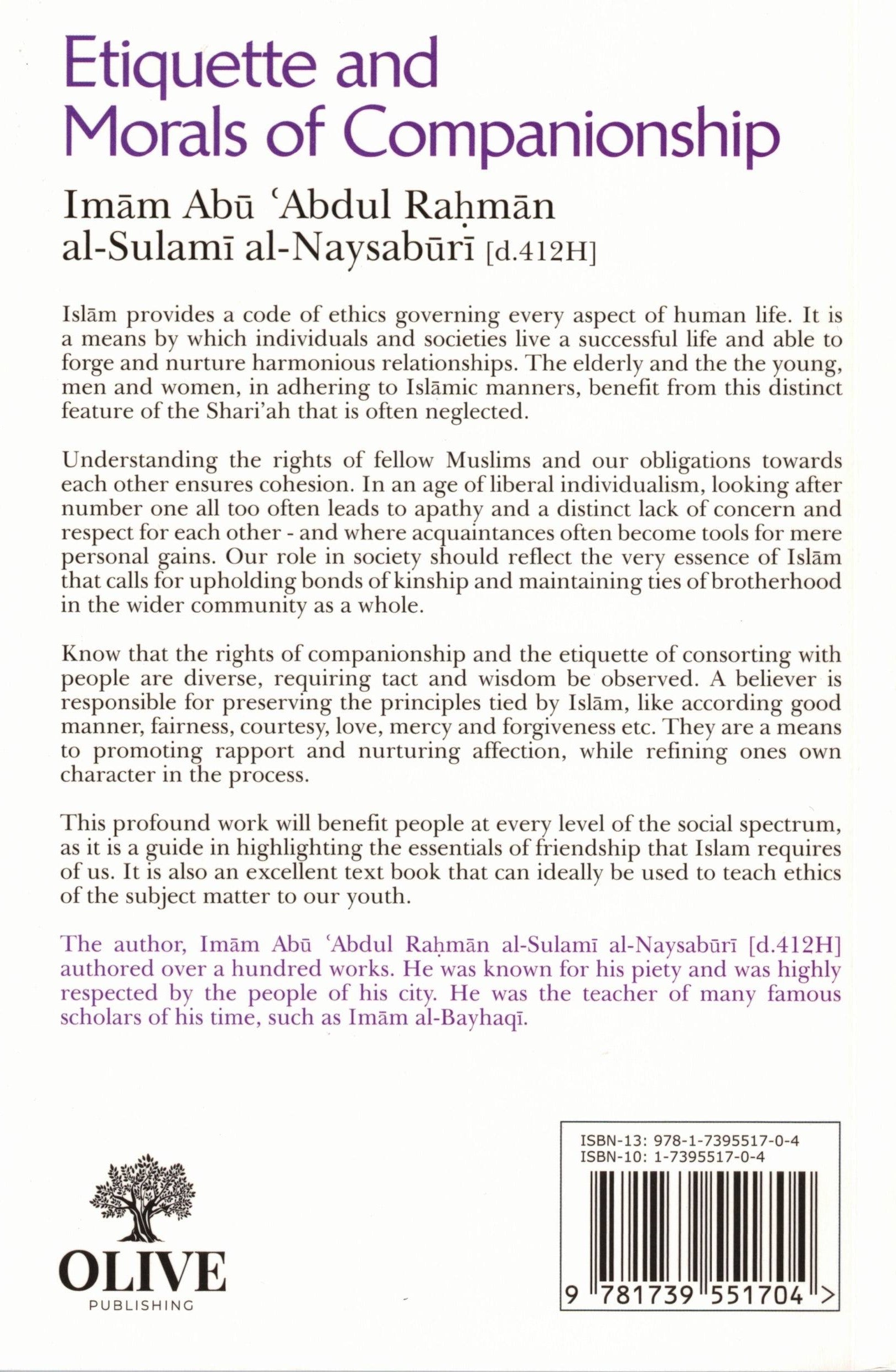 ETIQUETTE AND MORALS OF COMPANIONS