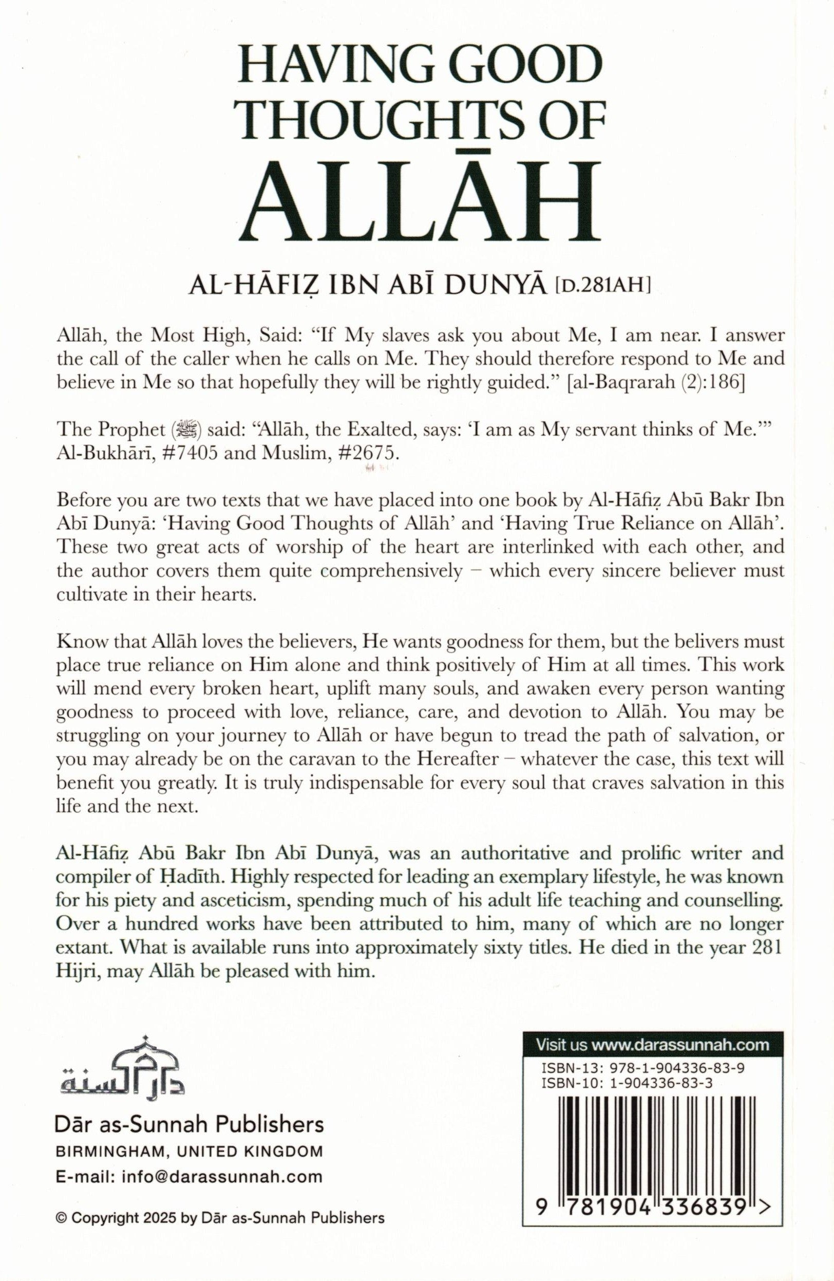 HAVING GOOD THOUGHTS OF ALLAH